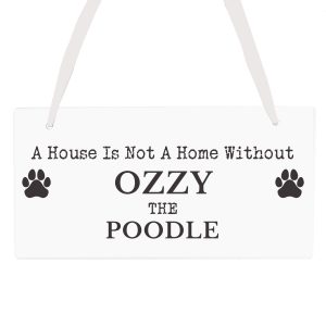 Personalised Paw Print Dog Breed Wooden Sign