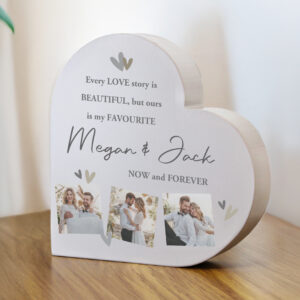 Personalised Photo Upload Grey Heart Ornament