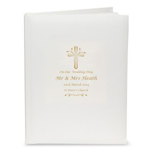 Personalised Gold Cross Traditional Photo Album
