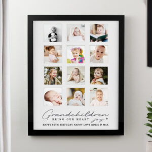Personalised Grandchildren Black Multi Photo Frame