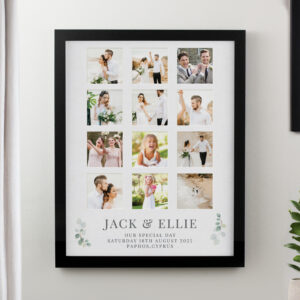 Personalised Wedding Black Multi Photo Frame