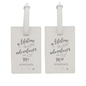 Personalised 'Lifetime of Adventures' Couples Luggage Tags