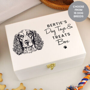 Personalised Dog Breed White Wooden Storage Box