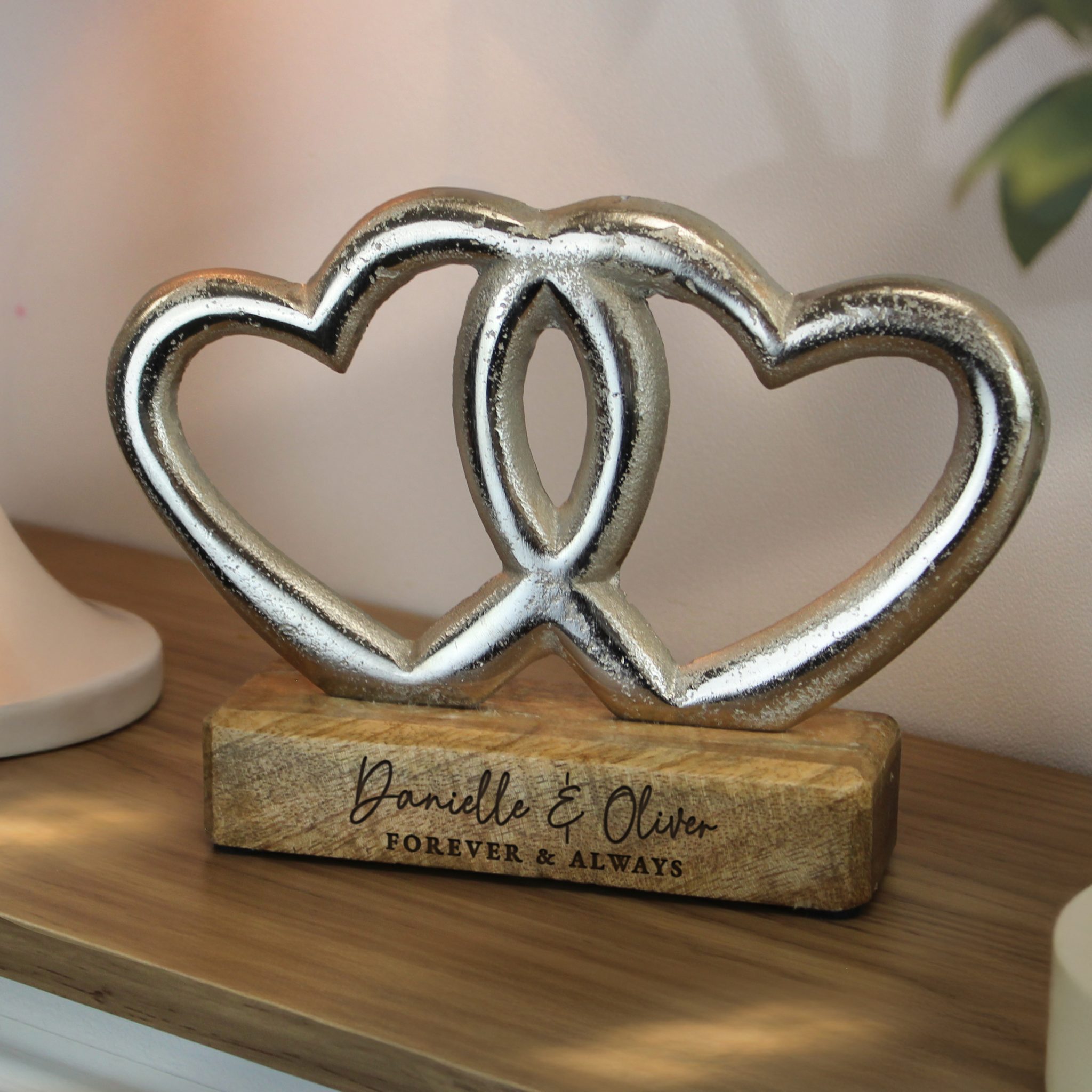 Personalised Birthday Gift Ideas For Couple - Double Heart Ornament
