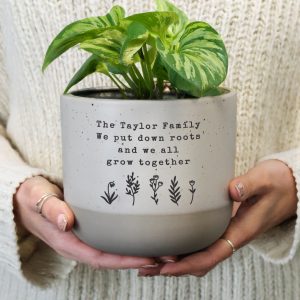 Personalised Floral Flecked Plant Pot