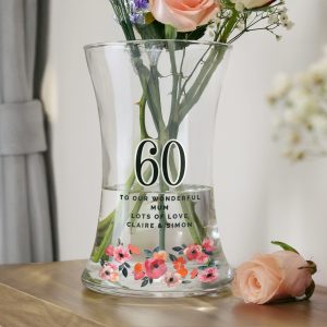Personalised Floral Big Age Waisted Vase