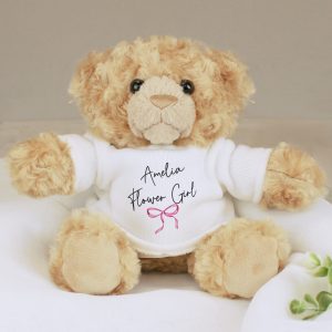 Personalised Bow Flower Girl Bear